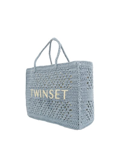 Жіноча сумка з ручками TWIN-SET TOTE IN CROCHET CELESTE