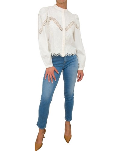 Женская рубашка с длинным рукавом TWIN-SET CAMICIA CROPPED M/L BIANCO
