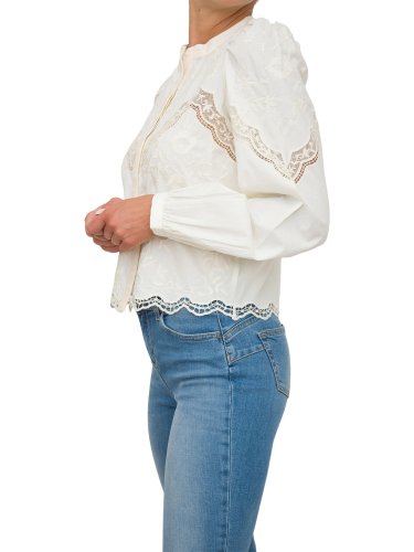 Женская рубашка с длинным рукавом TWIN-SET CAMICIA CROPPED M/L BIANCO