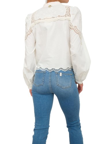 Женская рубашка с длинным рукавом TWIN-SET CAMICIA CROPPED M/L BIANCO