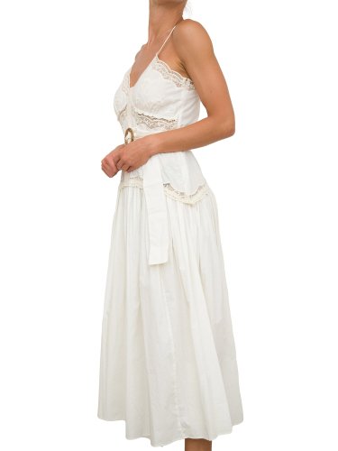 Жіноче плаття TWIN-SET ABITO LUNGO C/CINTURA IN RAFIA BIANCO