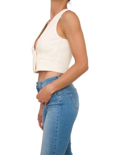 Жіночий жилет TWIN-SET GILET CORTO AVORIO