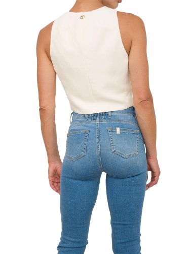 Жіночий жилет TWIN-SET GILET CORTO AVORIO