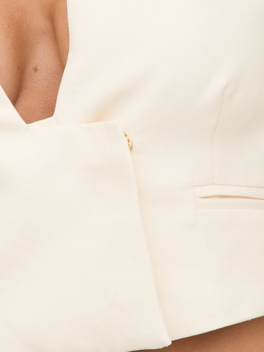 Жіночий жилет TWIN-SET GILET CORTO AVORIO