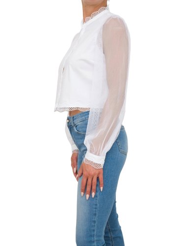 Жіноча сорочка з довгим рукавом TWIN-SET  CAMICIA CROPPED BIANCO