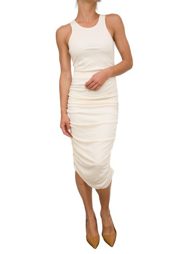 Жіноче плаття TWIN-SET ABITO MIDI FITTATO S/M AVORIO