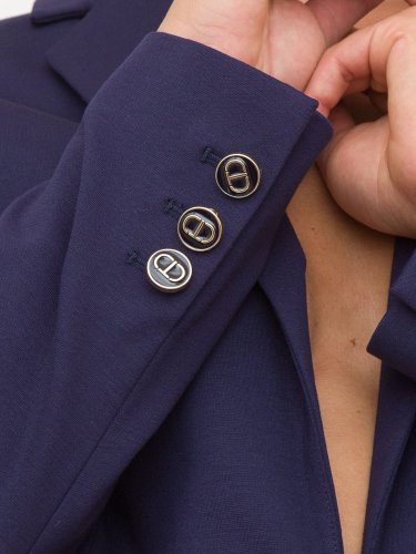 Женский пиджак TWIN-SET GIACCA/BLAZER IN PUNTO MILANO BLU
