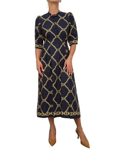 Женское платье TWIN-SET  ABITO FASHION IN POPELINE STAMPATO BLU