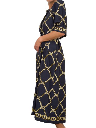 Женское платье TWIN-SET  ABITO FASHION IN POPELINE STAMPATO BLU