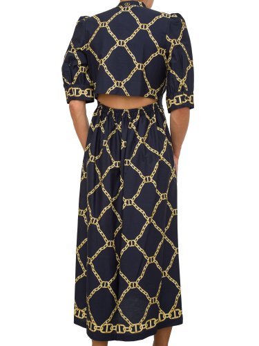 Женское платье TWIN-SET  ABITO FASHION IN POPELINE STAMPATO BLU