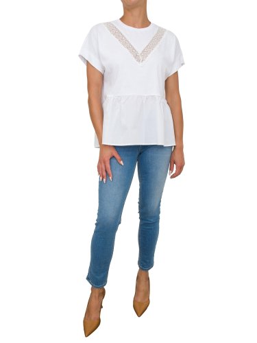 Женская футболка TWIN-SET  T-SHIRT C/BALZA BIANCO