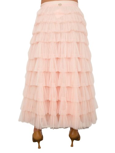 Довга спідниця TWIN-SET GONNA LUNGA CON ROUCHES ROSA