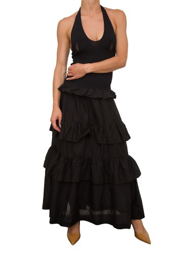 Жіноче плаття TWIN-SET ABITO LUNGO IN MAGLIA E MUSSOLA NERO