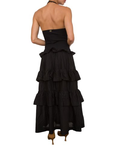 Жіноче плаття TWIN-SET ABITO LUNGO IN MAGLIA E MUSSOLA NERO