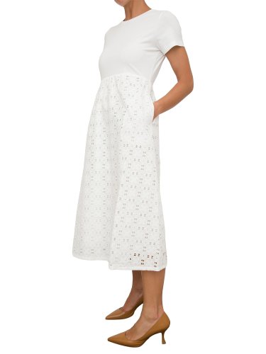 Женское платье TWIN-SET ABITO MIDI C/COULISSE AL FONDO BIANCO