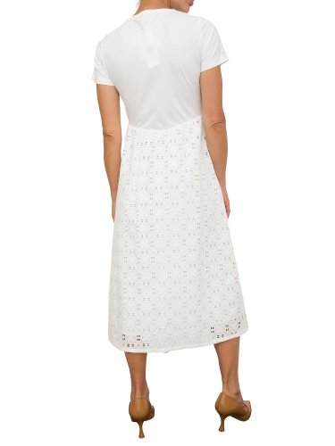Женское платье TWIN-SET ABITO MIDI C/COULISSE AL FONDO BIANCO