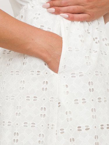 Женское платье TWIN-SET ABITO MIDI C/COULISSE AL FONDO BIANCO