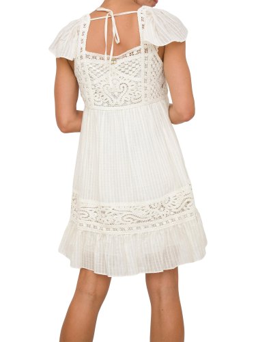 Жіноче плаття TWIN-SET ABITO CORTO MIX CROCHET & FIL COUPE' AVORIO