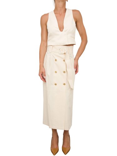 Длинная юбка TWIN-SET GONNA MIDI DRITTA BEIGE