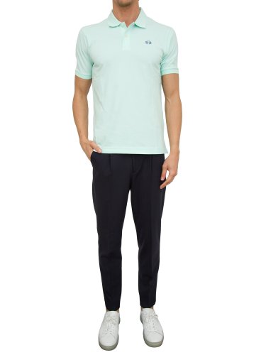 Чоловіче поло LA MARTINA MAN POLO S/S PIQUET STRETCH ACQUAMARINA
