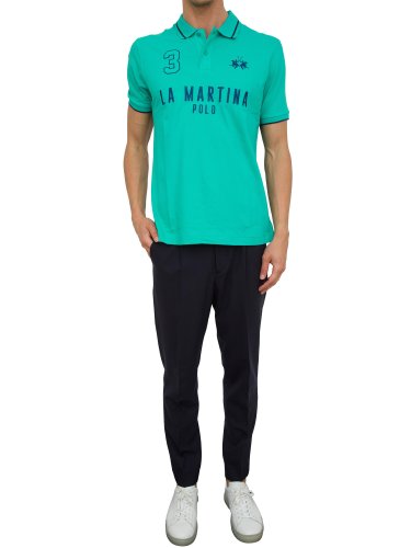 Мужское поло LA MARTINA MAN POLO S/S PIQUET STRETCH VERDE
