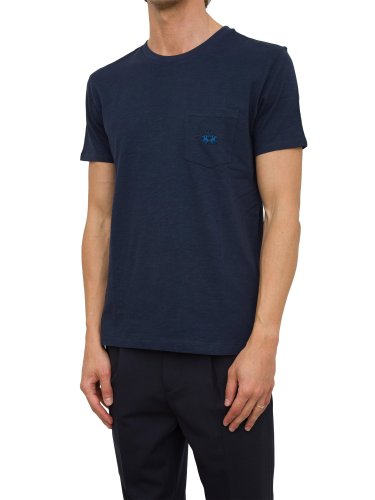 Мужская футболка LA MARTINA MAN S/S T-SHIRT SLUB JERSEY BLU