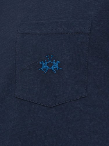 Мужская футболка LA MARTINA MAN S/S T-SHIRT SLUB JERSEY BLU
