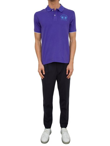 Мужское поло LA MARTINA MAN POLO S/S PIQUET STRETCH VIOLA