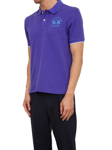 Мужское поло LA MARTINA MAN POLO S/S PIQUET STRETCH VIOLA