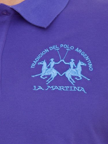 Мужское поло LA MARTINA MAN POLO S/S PIQUET STRETCH VIOLA