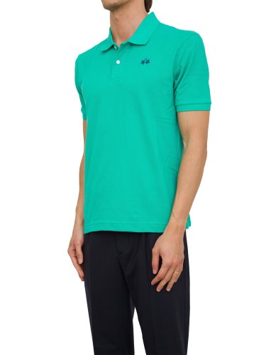 Мужское поло LA MARTINA MAN POLO S/S SLEEVE 30/1 COTTO VERDE