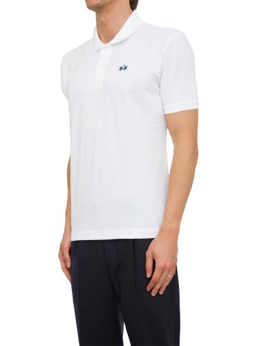 Мужское поло LA MARTINA MAN POLO S/S SLEEVE 30/1 COTTON BIANCO