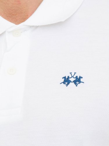 Мужское поло LA MARTINA MAN POLO S/S SLEEVE 30/1 COTTON BIANCO