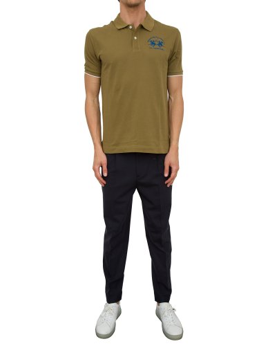 Чоловіче поло LA MARTINA MAN POLO S/S PIQUET STRETCH VERDE
