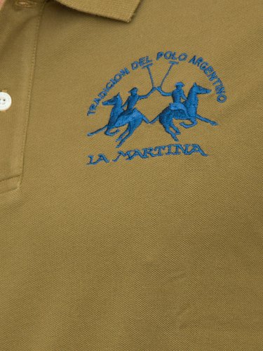 Чоловіче поло LA MARTINA MAN POLO S/S PIQUET STRETCH VERDE