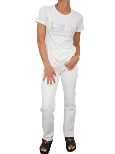 Жіноча футболка LIU JO ECS T-SHIRT ST P M/C BIANCO