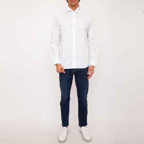 Мужская рубашка с длинным рукавом EMPORIO ARMANI SHIRT BIANCO