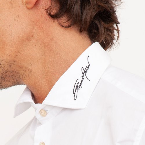Мужская рубашка с длинным рукавом EMPORIO ARMANI SHIRT BIANCO