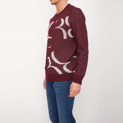 Мужской свитер BILLIONAIRE Pullover Round Neck LS Double B BORDEAUX