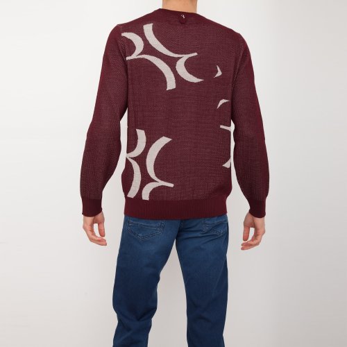 Мужской свитер BILLIONAIRE Pullover Round Neck LS Double B BORDEAUX