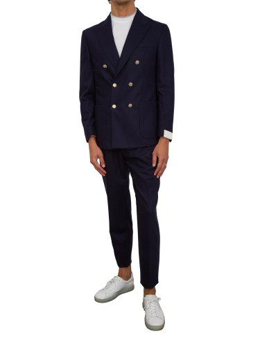 Мужской классический костюм ELEVENTY DOUBLE BREASTED SUIT PENCES PANTS BLU