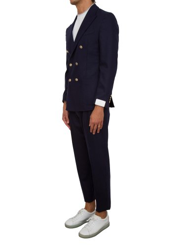 Мужской классический костюм ELEVENTY DOUBLE BREASTED SUIT PENCES PANTS BLU