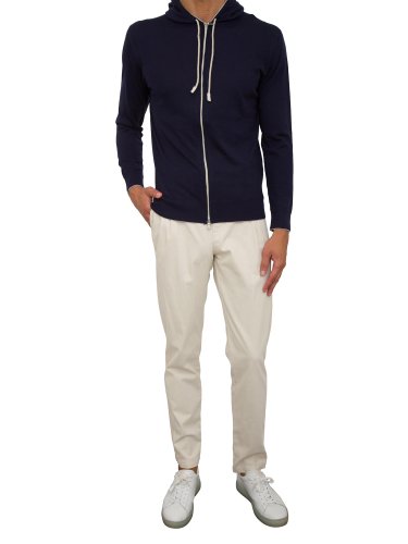 Мужская толстовка ELEVENTY FULL ZIP HOODED SWEATER BLU