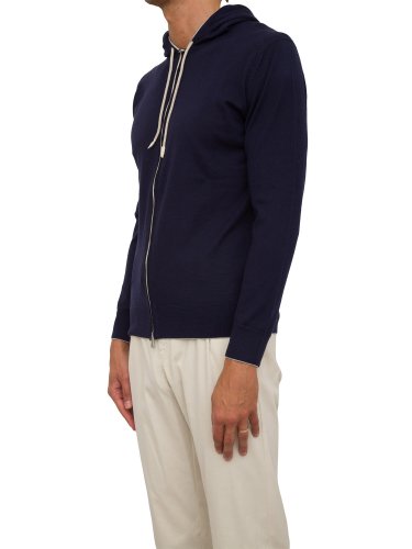 Мужская толстовка ELEVENTY FULL ZIP HOODED SWEATER BLU