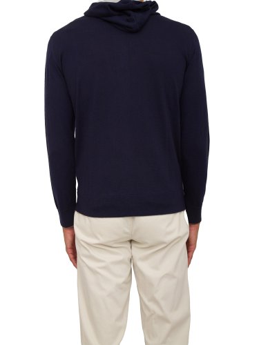Мужская толстовка ELEVENTY FULL ZIP HOODED SWEATER BLU