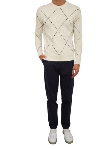 Чоловічий светр ELEVENTY ROUND NECK SWEATER AVORIO
