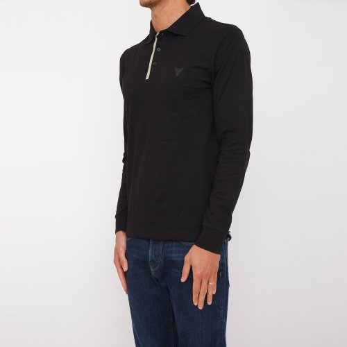 Мужское поло  GUESS JEANS POLO MANICA LUNGA NERO