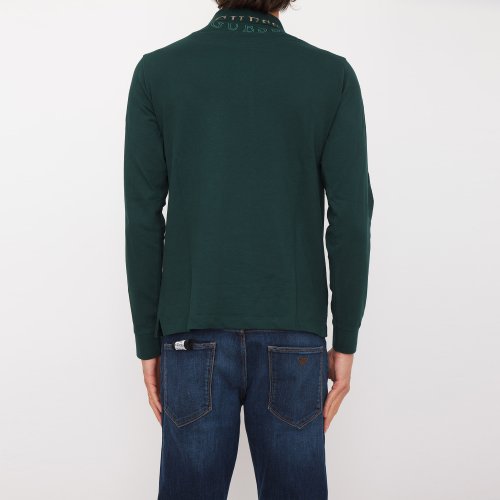 Мужское поло  GUESS JEANS POLO MANICA LUNGA VERDE