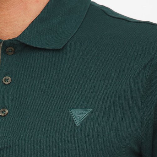 Мужское поло  GUESS JEANS POLO MANICA LUNGA VERDE