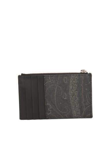 Женская визитница ETRO Card Holder Arnica and Leather NERO